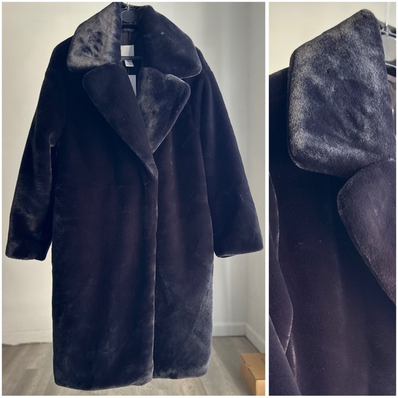 H&M Faux Fur Soft Coat New - Picture 2 of 3